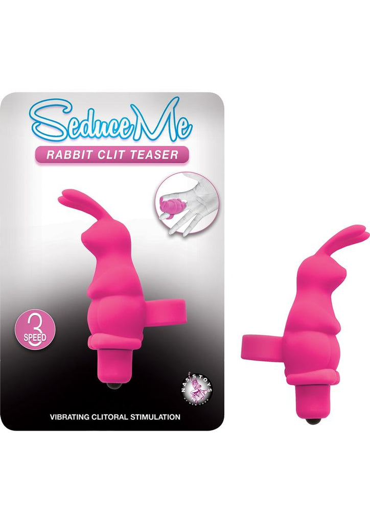 Seduce Me Rabbit Clit Teaser Silicone Finger Massager - Pink