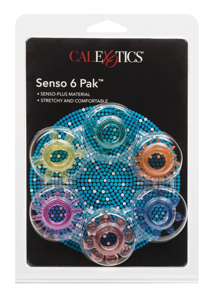 Senso 6 Pack Cock Rings - Assorted Colors/Multicolor - 6 Piece Set