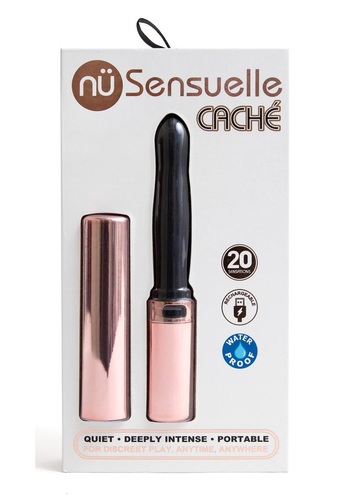 Sensuelle Cache 20 Function Silicone Rechargeable Covered Vibrator - Rose Gold