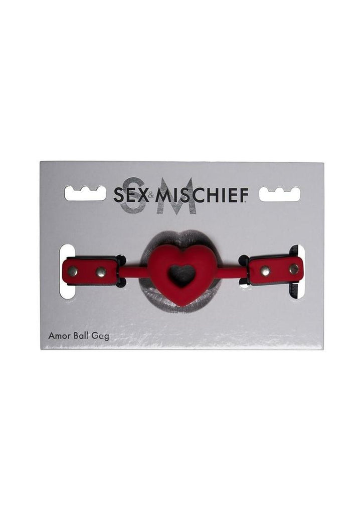 Sex and Mischief Amor Ball Gag - Black/Red