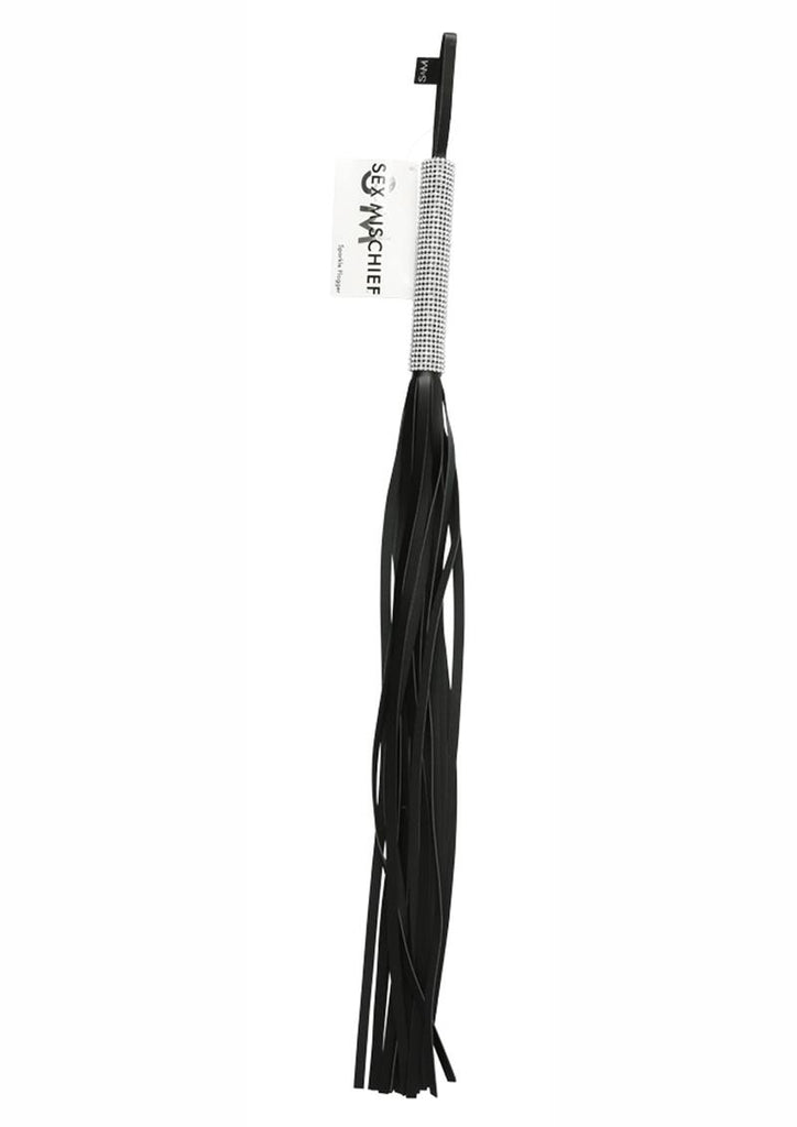 Sex and Mischief Sparkle Flogger - Black - 31in