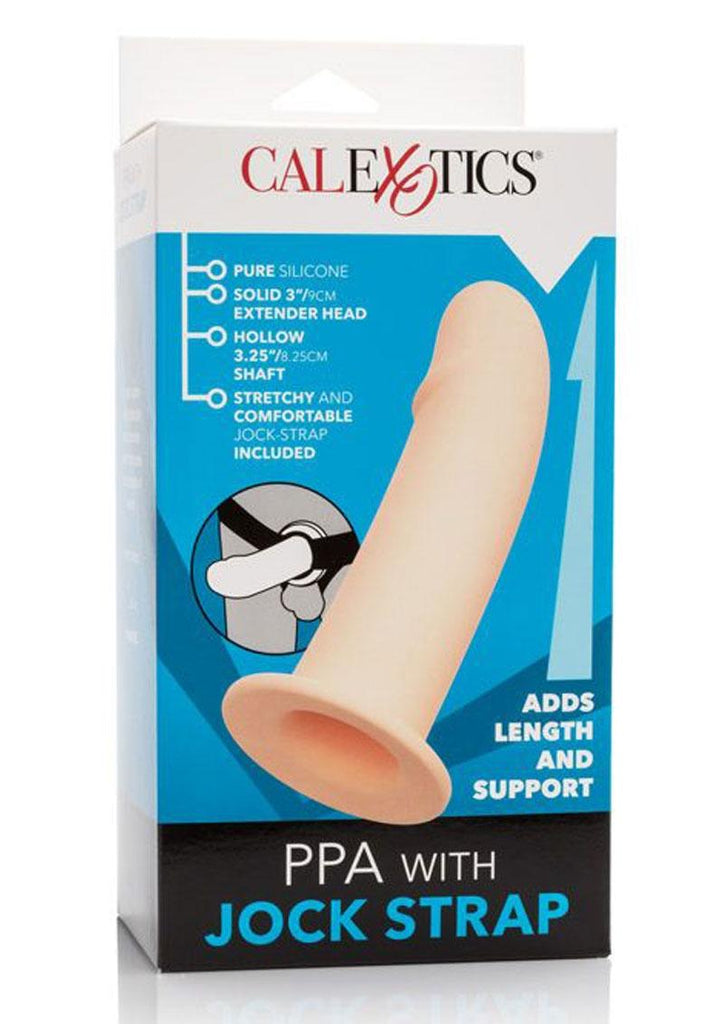 Silicone Ppa Penis Extender with Jock Strap - Ivory/Vanilla