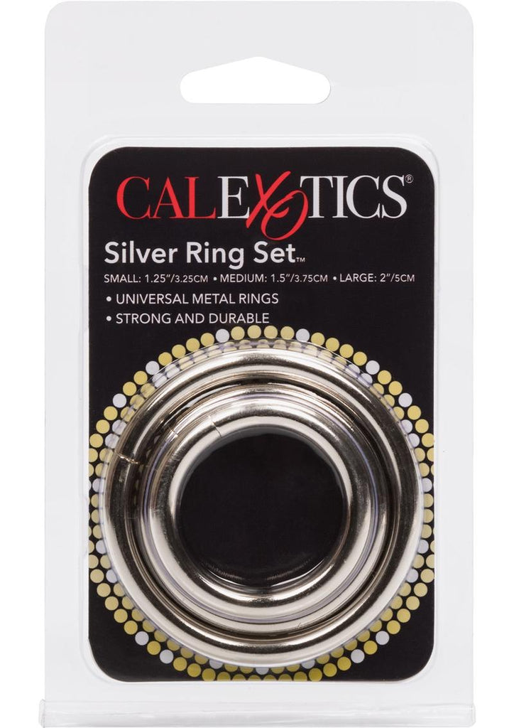Silver Cock Rings - Metal/Silver - 3 Piece Set