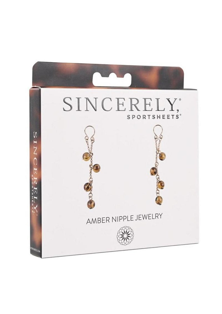 Sincerely Amber Nipple Jewelry - Animal Print/Gold