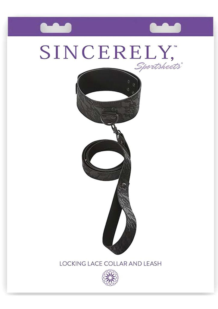 Sincerely Locking Lace Collar and Leash - Black