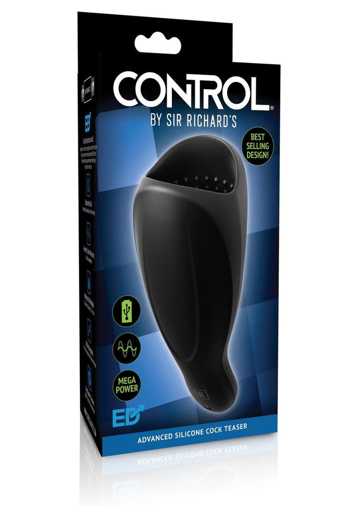 Sir Richard's Control Advanced Silicone Cock Teaser Masturbator Rechargeable - Black