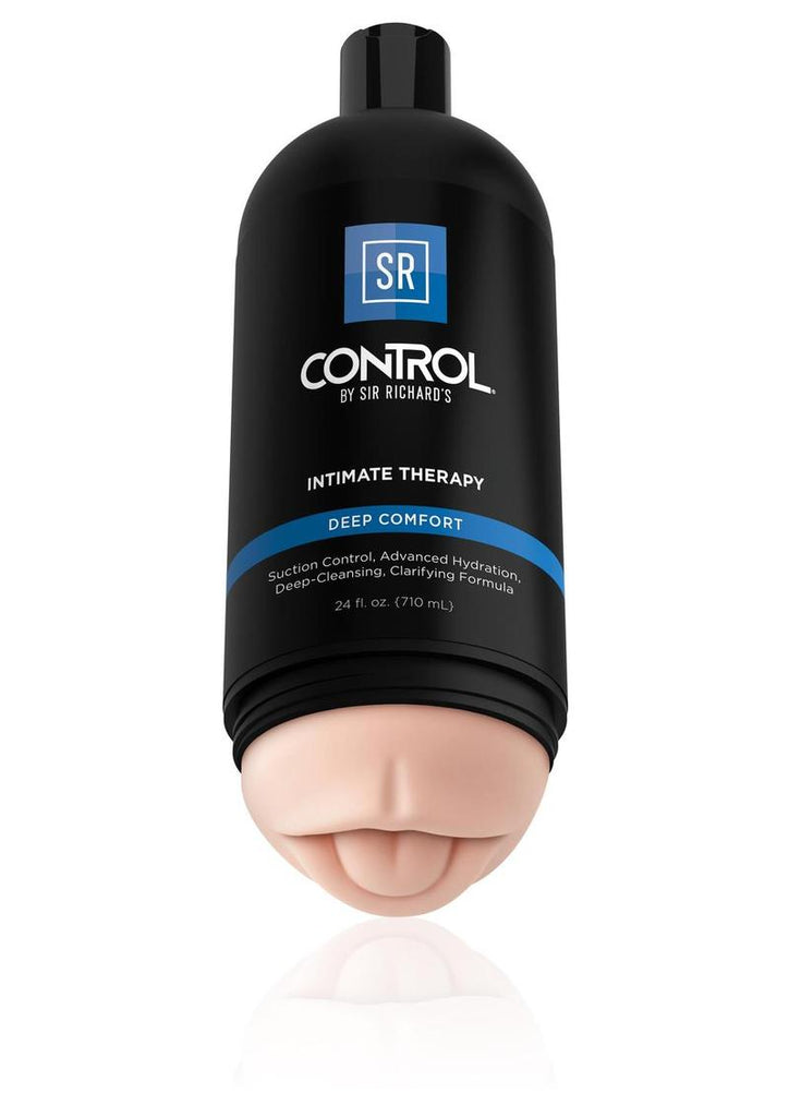 Sir Richard's Control Intimate Therapy-Deep Comfort Masturbator - Oral - Black/Vanilla