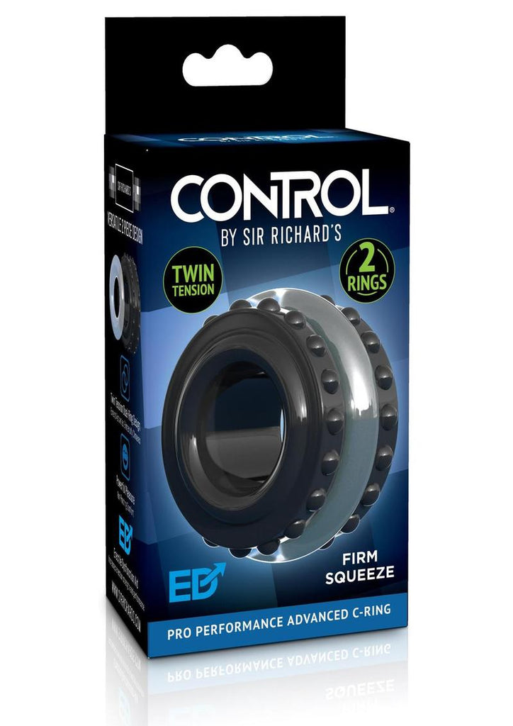Sir Richard's Control Pro Performance Advanced Cock Ring - Black/Clear/Grey