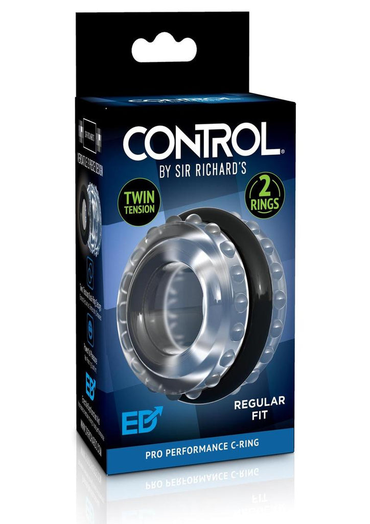 Sir Richard's Control Pro Performance Cock Ring - Black/Clear