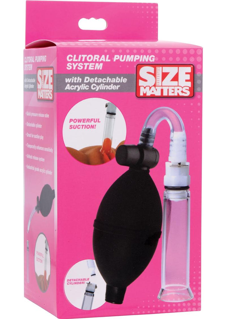 Size Matters Clitoral Pumping System with Detachable Acrylic Cylinder - Clear