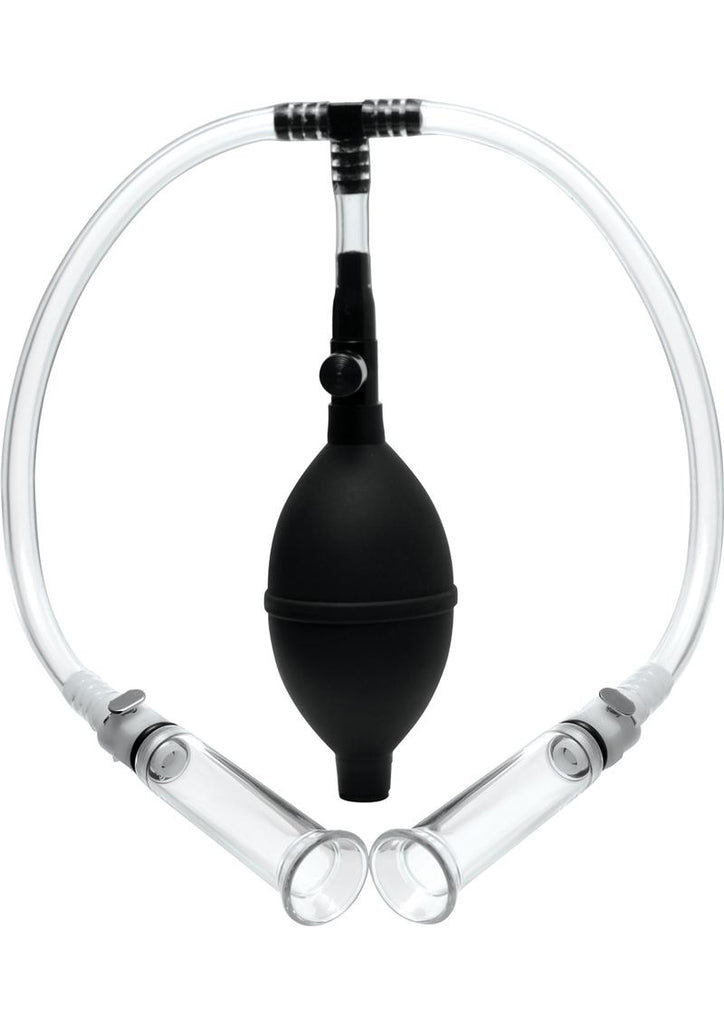 Size Matters Nipple Pumping System with Dual Cylinders - Black/Clear