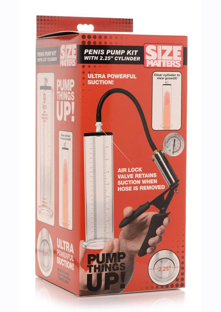 Size Matters Penis Pump Kit with Cylinder - Clear - Small - 2.25in