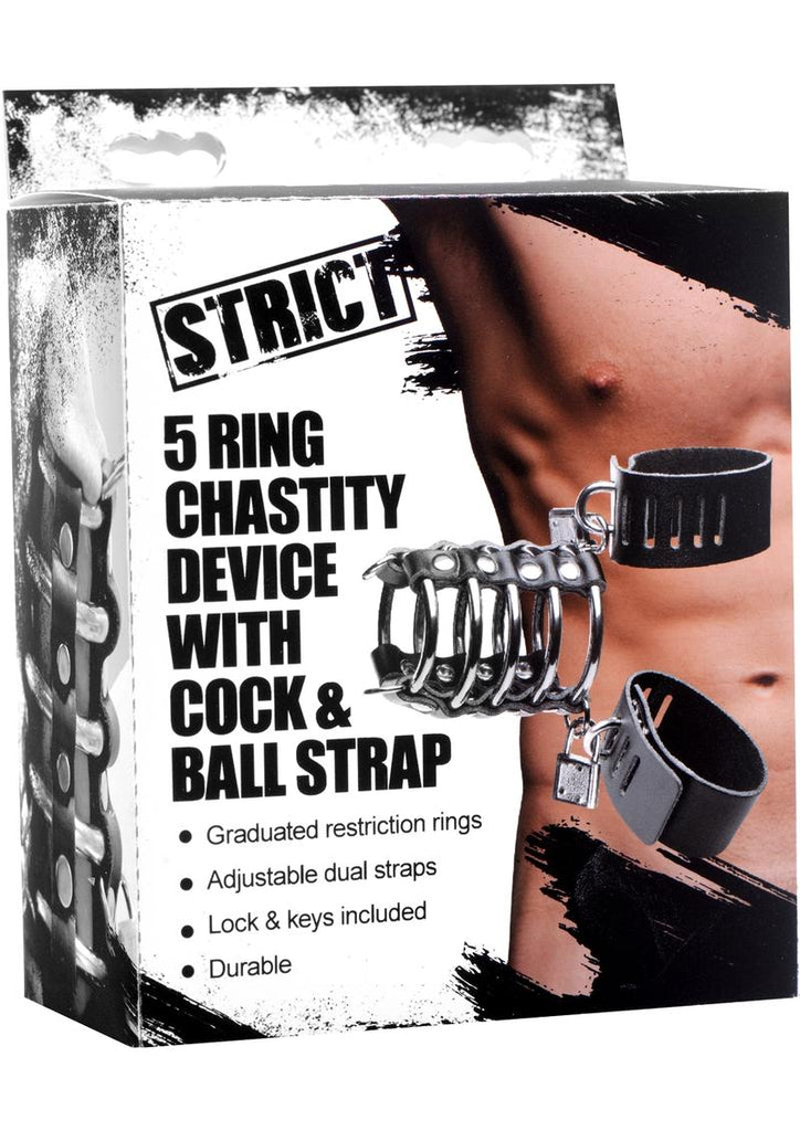 Strict Gates Of Hell Chastity Device - Black/Metal