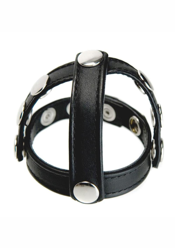 Strict Leather Snap-On Cock and Ball Harness - Black