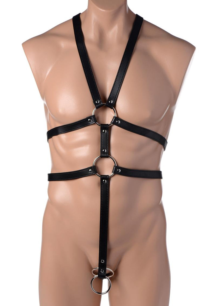 Strict Male Body Harness - Black - One Size