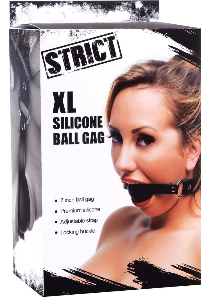 Strict XL Silicone Gag Ball - Black - XLarge - 2in