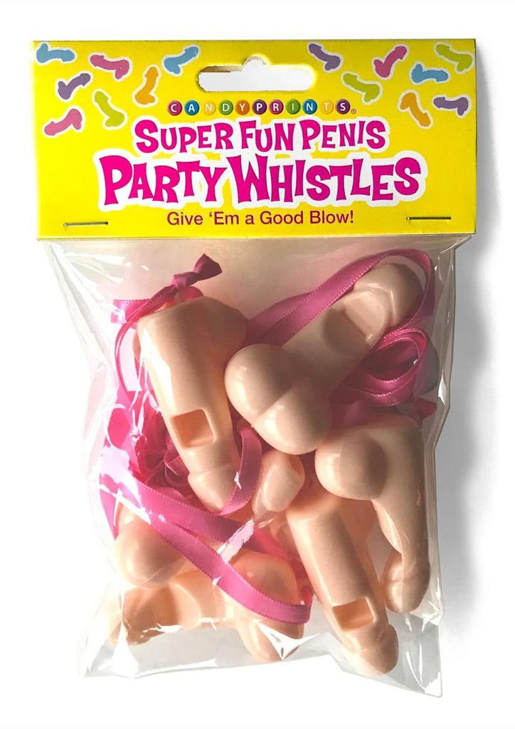 Super Fun Penis Party Whistles - Vanilla - 6 Per Pack