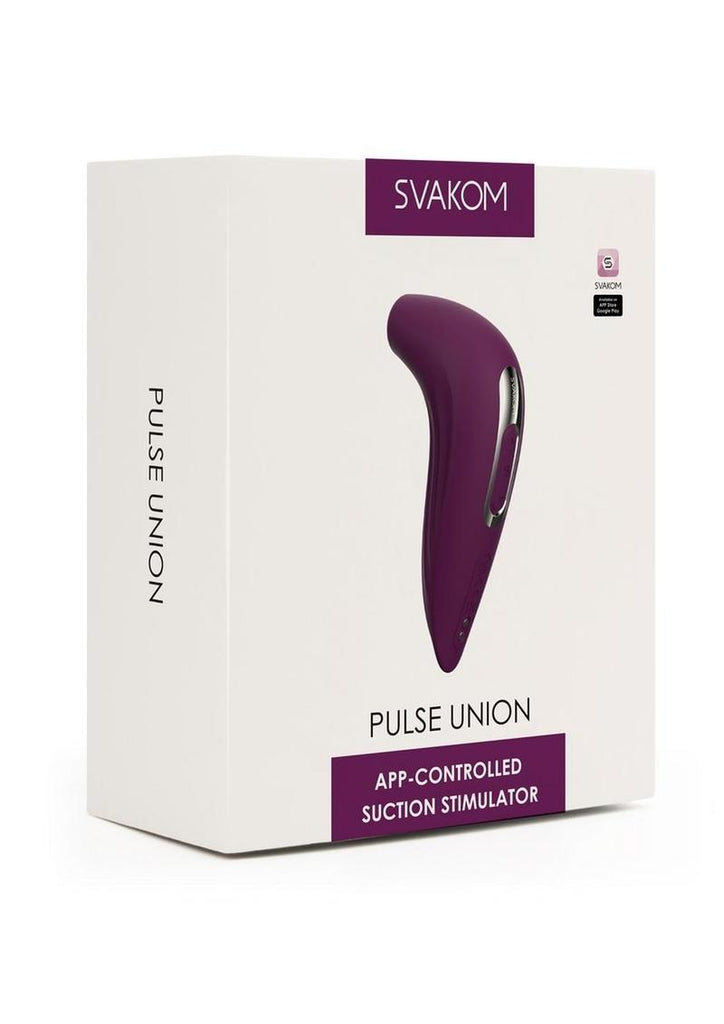 Svakom Pulse Union App Compatible Silicone Vibrator - Purple/Silver/Violet