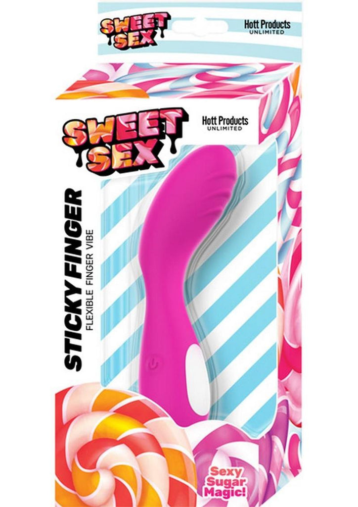 Sweet Sex Sticky Finger Rechargeable Silicone Power Play Vibe - Magenta/Purple