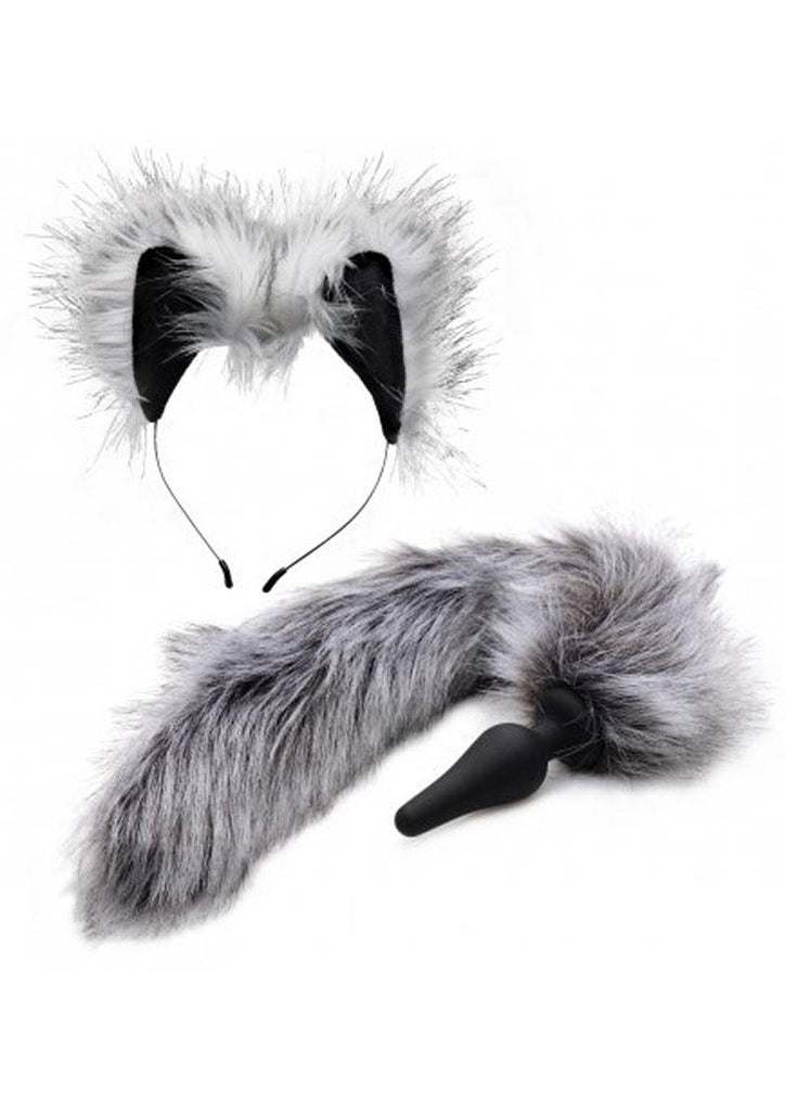 Tailz Wolf Tail and Ears - Gray/Grey - Set