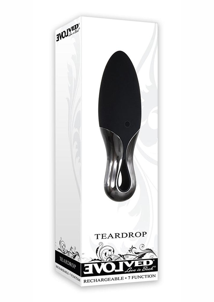 Teardrop Silicone Mini Vibrator - Black
