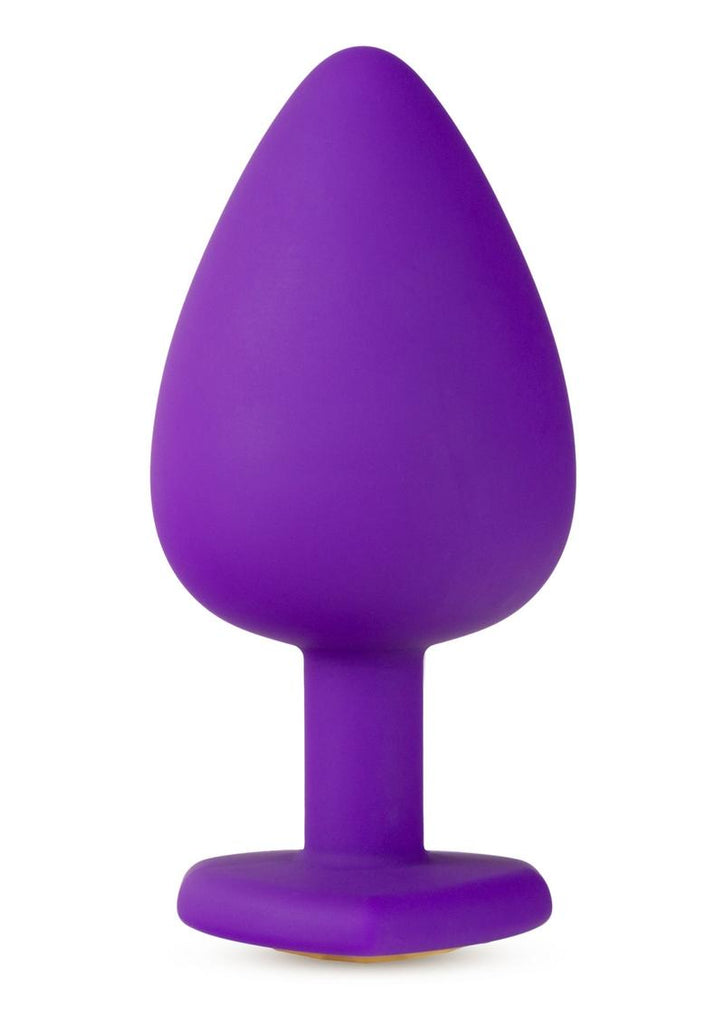 Temptasia Bling Silicone Anal Plug - Purple - Large - 3.75in