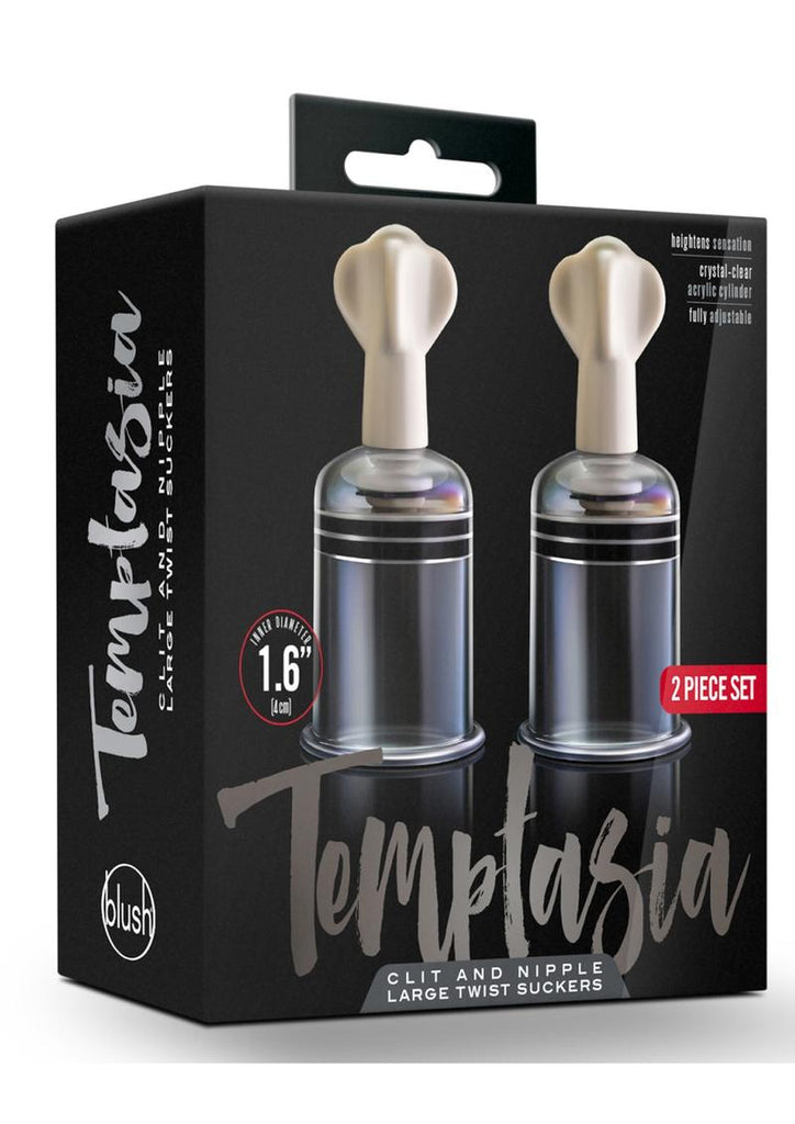 Temptasia Clit and Nipple Large Twist Suckers - Clear - Set Of 2
