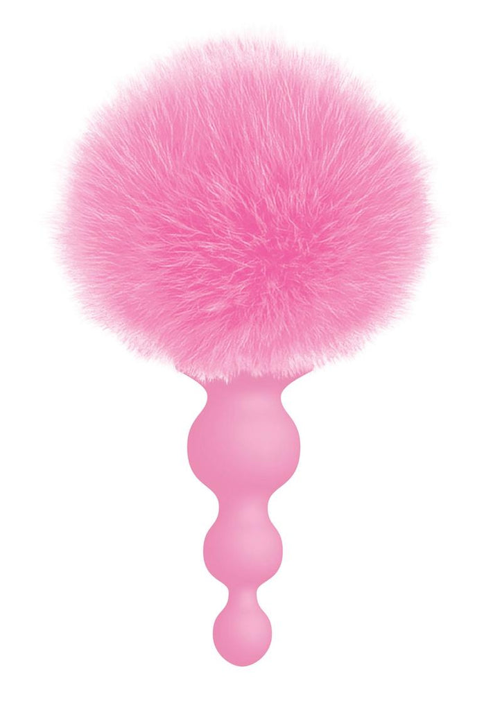 The 9's - Cottontails Silicone Beaded Bunny Tail Butt Plug - Pink
