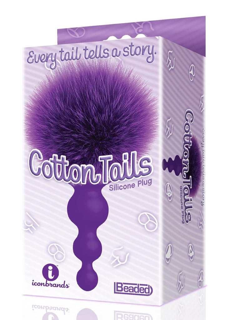 The 9's - Cottontails Silicone Beaded Bunny Tail Butt Plug - Purple