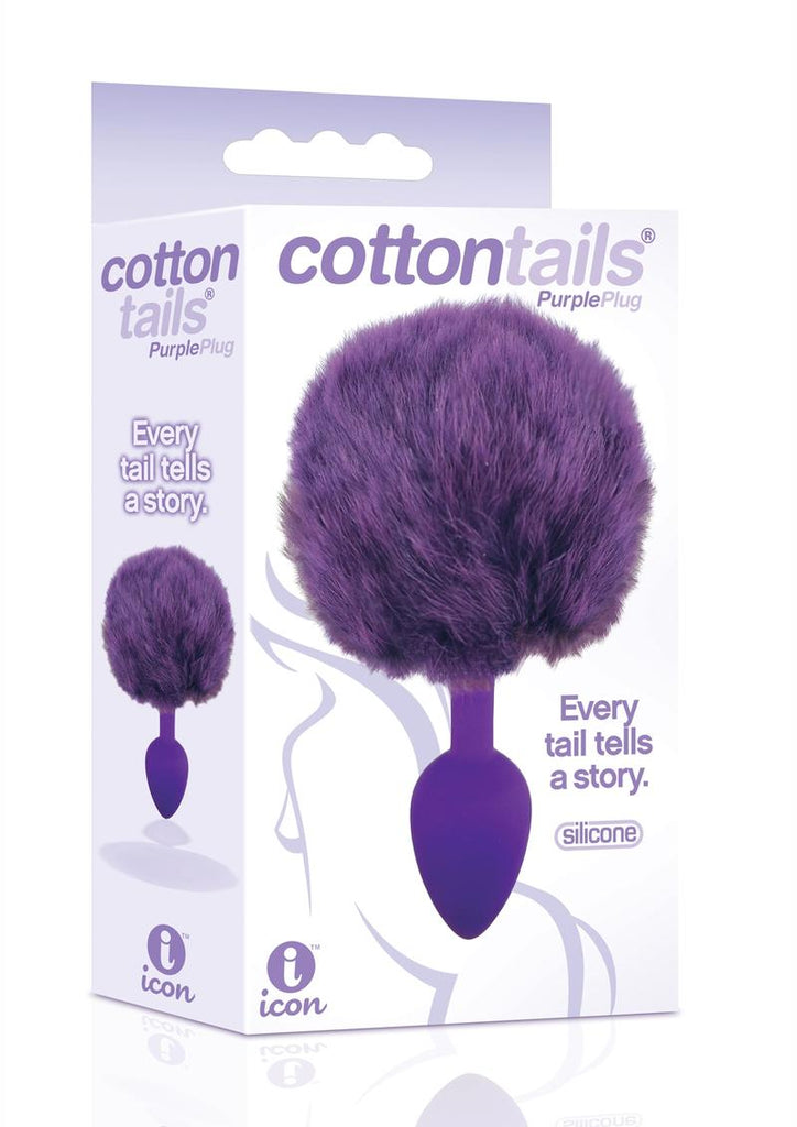 The 9's - Cottontails Silicone Bunny Tail Butt Plug - Purple