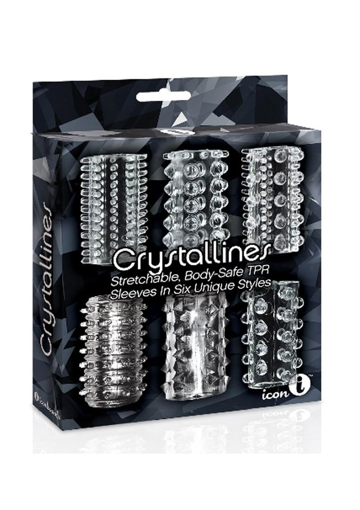 The 9's - Crystalline Cock Sleeves - Clear - 6 Per Pack