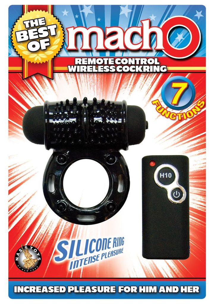 The Best Of Macho Remote Control Wireless Silicone Cock Ring - Black