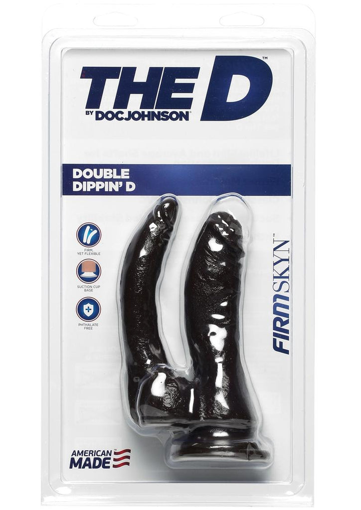 The D Double Dippin D Firmskyn Dildo - Black/Chocolate
