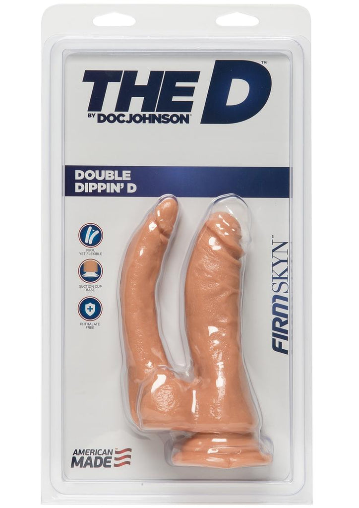 The D Double Dippin D Firmskyn Dildo - Flesh/Vanilla