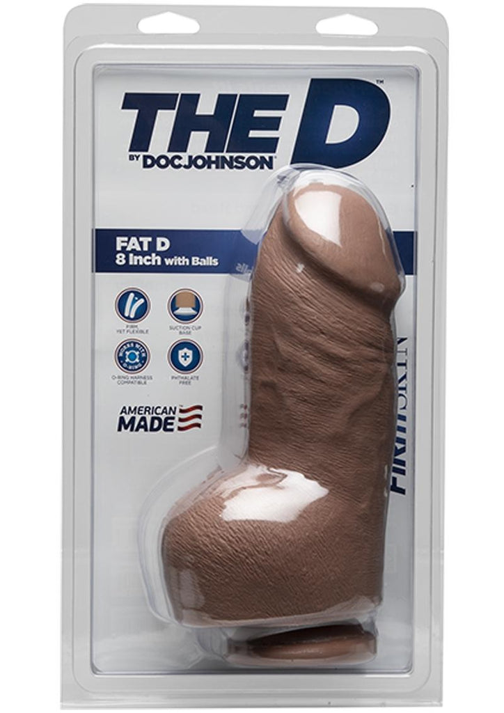 The D Fat D Firmskyn Dildo with Balls - Brown/Caramel - 8in