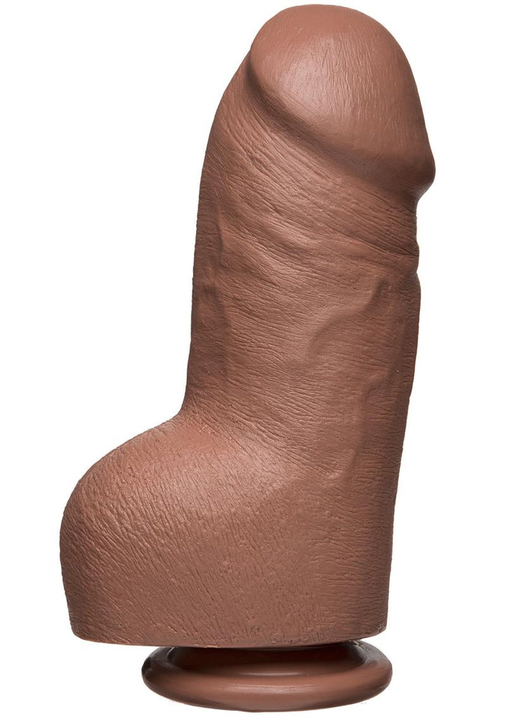 The D Fat D Firmskyn Dildo with Balls - Brown/Caramel - 8in