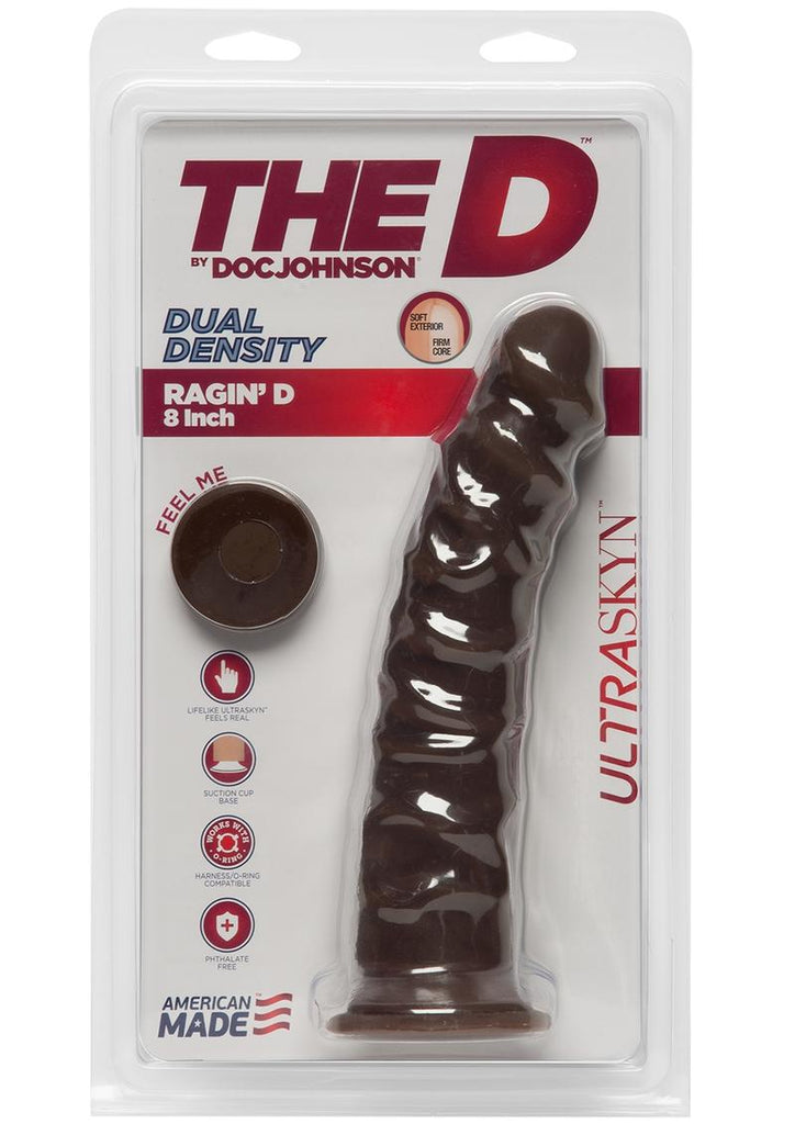 The D Ragin D Ultraskyn Dildo - Black/Chocolate - 8in