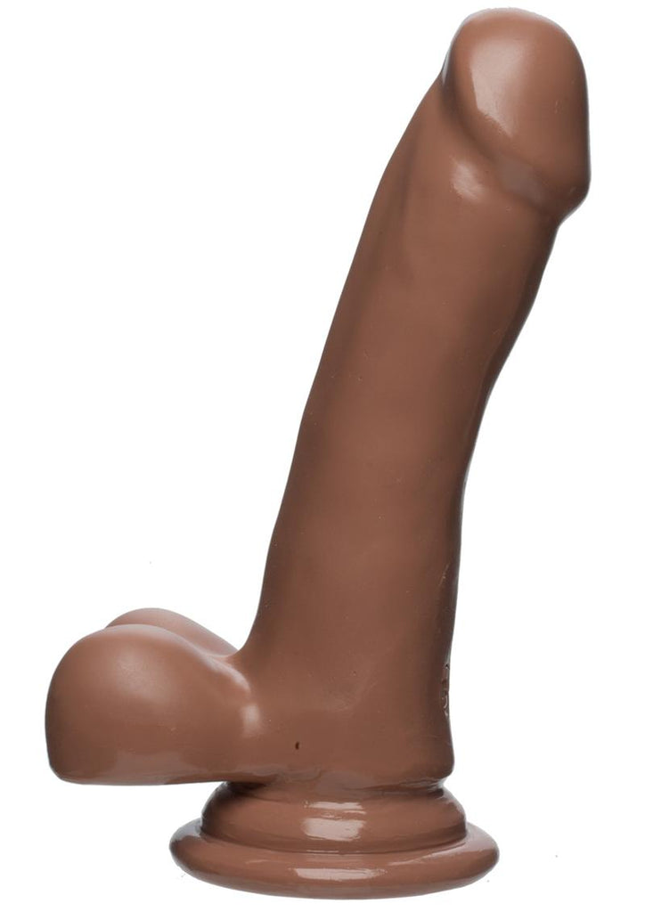 The D Slim D Firmskyn Dildo with Balls - Brown/Caramel - 6in