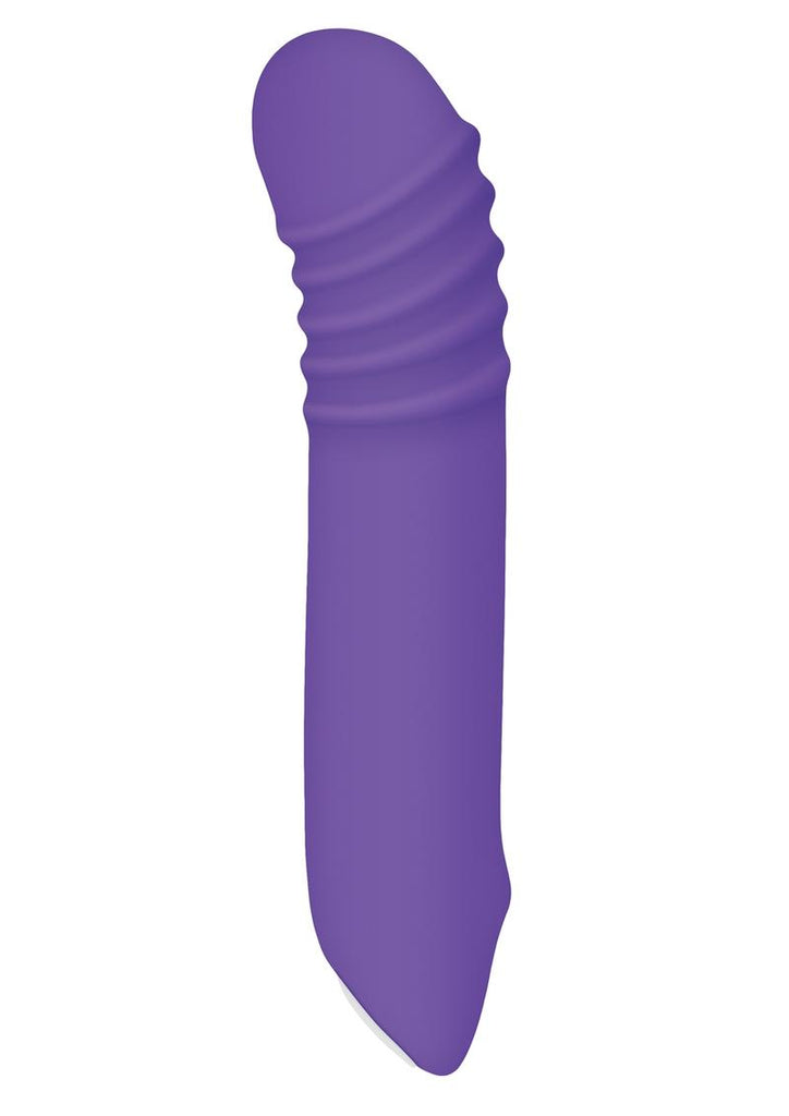 The G Rave Silicone Rechargeable G-Spot Light-Up Vibrator - Purple
