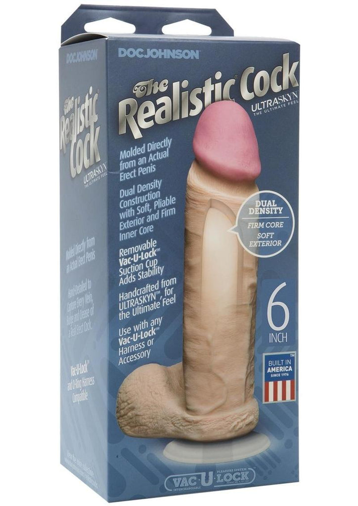 The Realistic Cock Ultraskyn Dildo - Vanilla/White - 6in