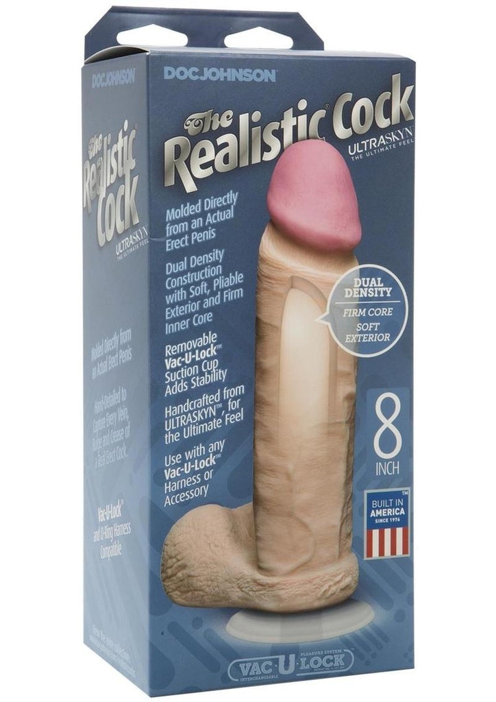 The Realistic Cock Ultraskyn Dildo - Vanilla/White - 8in