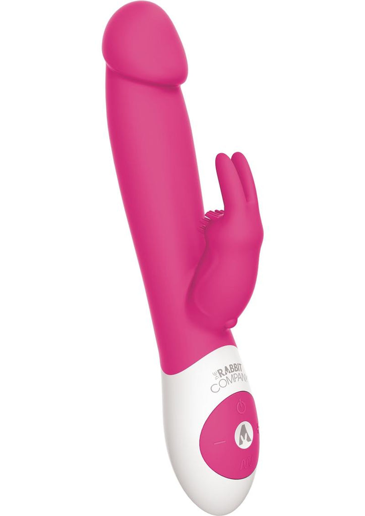The Realistic Rabbit Rechargeable Silicone Triple Vibrator - Hot Pink/Pink