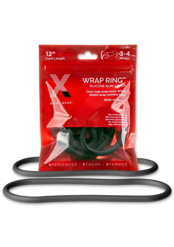 The Xplay Wrap Ring Silicone Slim - Black - 12in - 2 Pack