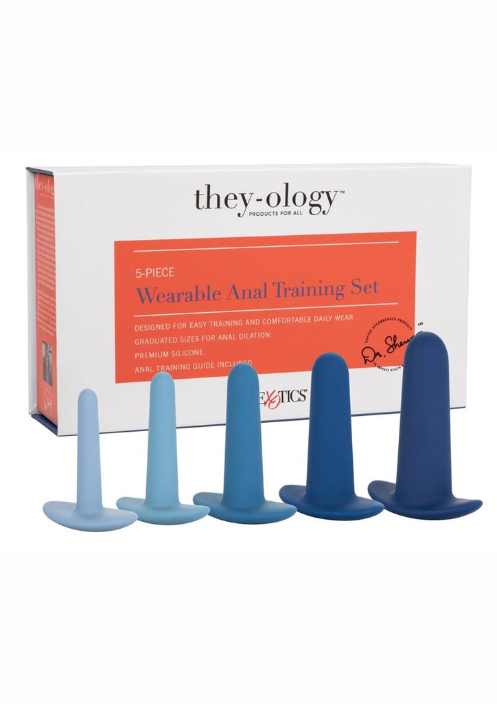 They Ology Wearable Anal Trainer - Blue - 5 Piece Set