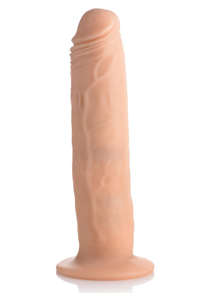 Thump It Rechargeable Silicone Thumping (Small) 7in Dildo with Remote Control - Flesh/Vanilla