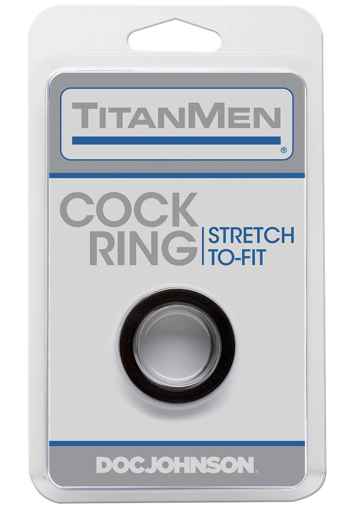 Titanmen Stretch-To-Fit Cock Ring - Black