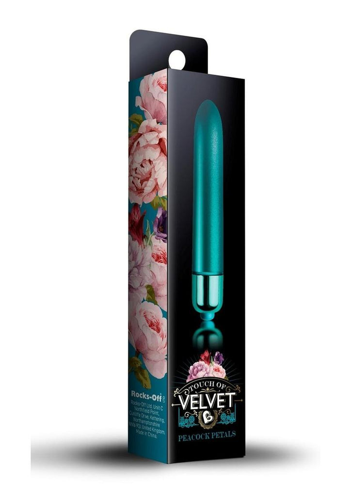 Touch Of Velvet Bullet Vibrator - Blue/Peacock Petals