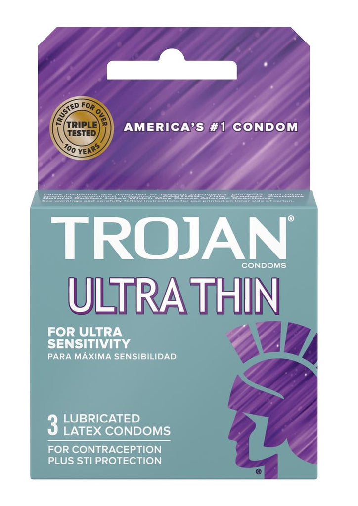 Trojan Condom Sensitivity Ultra Thin Lubricated - 3 Pack