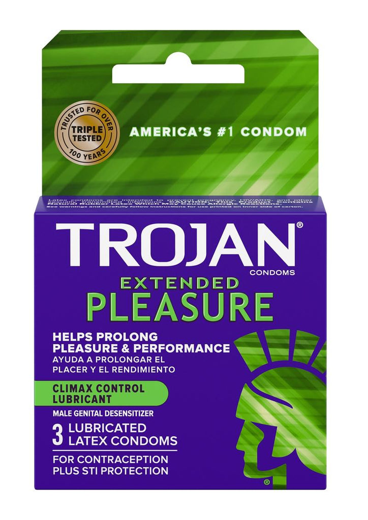 Trojan Extended Pleasure Premium Latex Condoms - 3 Pack