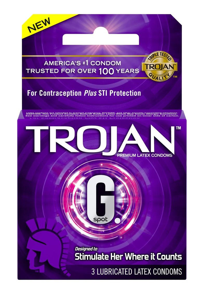Trojan G-Spot Lubricated Textured Condoms - 3 Pk
